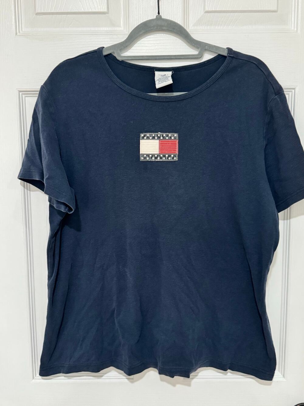 Women's Tommy Hilfiger Navy Blue Top Embroidered Logo 1X Plus